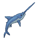 Pixel art of a Swordfish